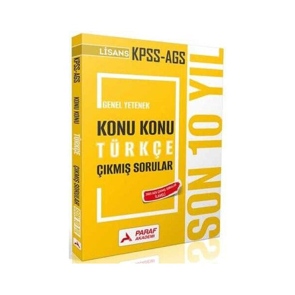 KPSS AGS Genel Yetenek Konu Konu Türkçe Çıkmış Sorular Son 10 Yıl