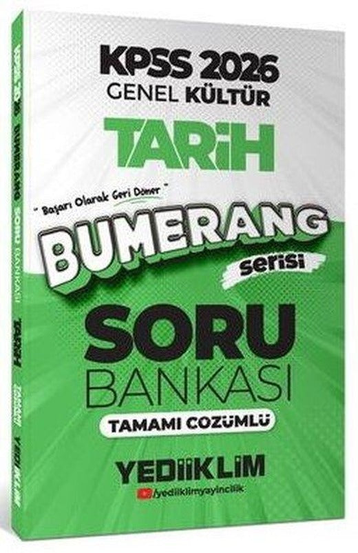 2026 KPSS Genel Kültür Bumerang Tarih Tamamı Çözümlü Soru Bankası | Yediiklim Yayınları (İnce Kapak)