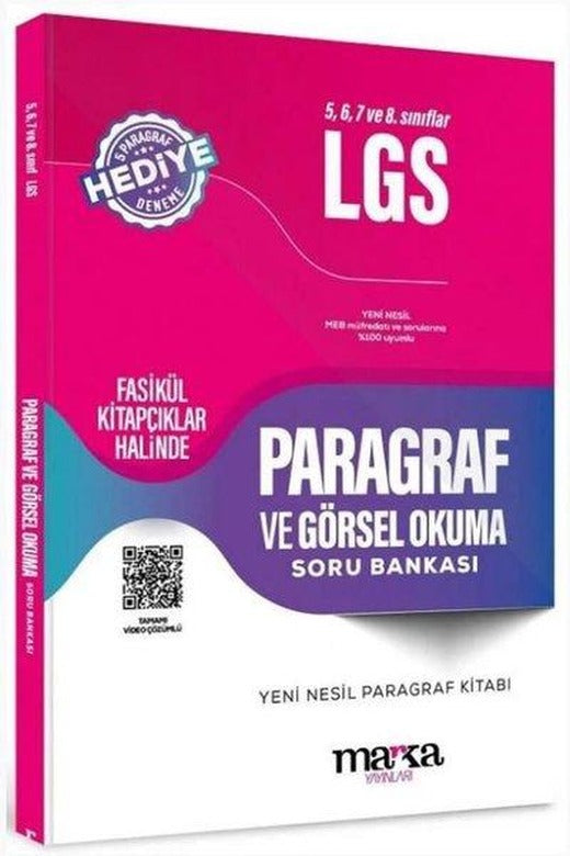 5 6 7 ve 8. Sınıflar Paragraf ve Görsel Okuma Soru Bankası | Marka Yayınları (İnce Kapak)