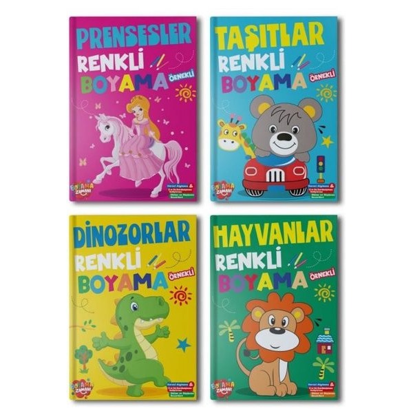 Renkli Boyama Seti - 4 Kitap Takım