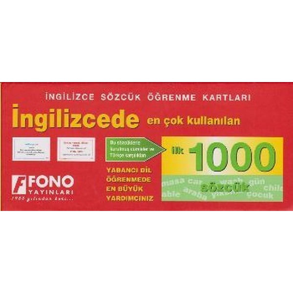 İngilizce İlk 1000 Sözcük Kartları - Kutulu | Fono Yayınları (İnce Kapak)