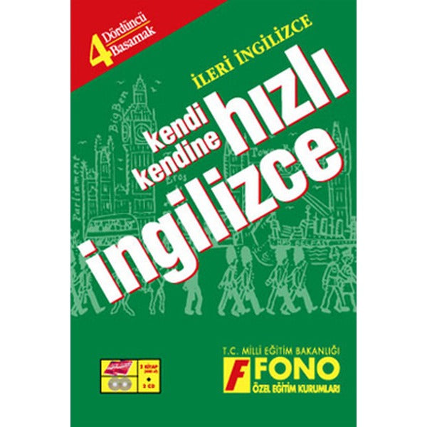 Hızlı İngilizce 4. Basamak (Kitap + 2 CD) - Kutulu | Fono Yayınları (Ciltli)