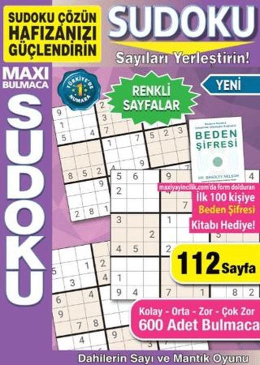 Maxi Sudoku Bulmaca 18 | Maxi Yayıncılık (Ciltsiz)