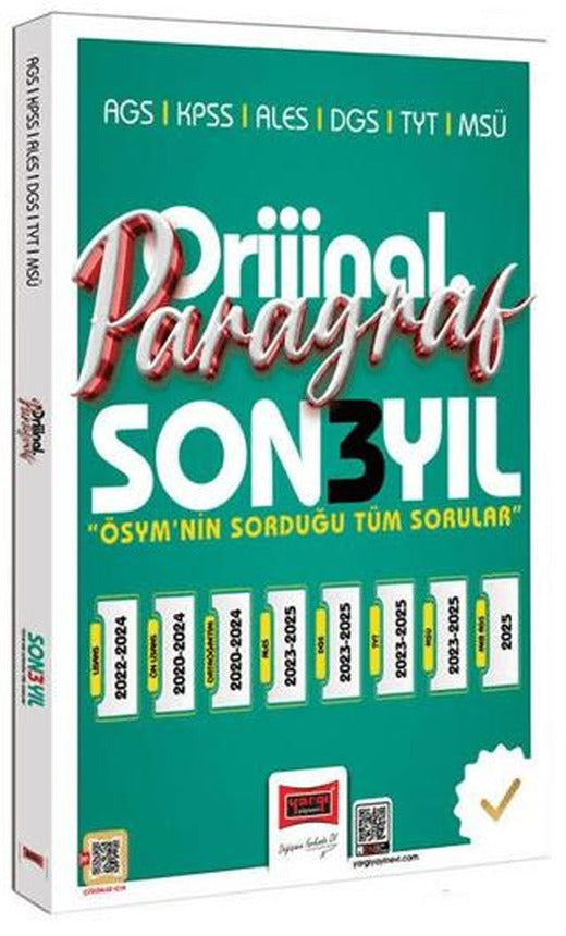 2026 KPSS AGS ALES DGS TYT MSÜ Orijinal Paragraf Son 3 Yıl Çıkmış Sorular