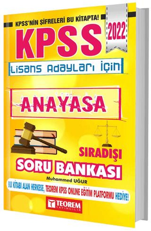 2022 KPSS Lisans Adayları İçin Sıra Dışı Anayasa Soru Bankası | Teorem Yayıncılık (Ciltsiz)