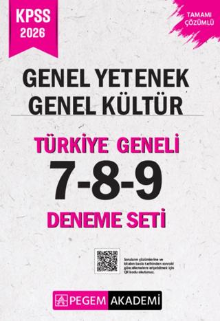 2026 KPSS Genel Yetenek Genel Kültür Tamamı Çözümlü Türkiye Geneli 7-8-9 (3'lü Deneme Seti) | Pegem Akademi Yayıncılık (Ciltsiz)  - Resim 1