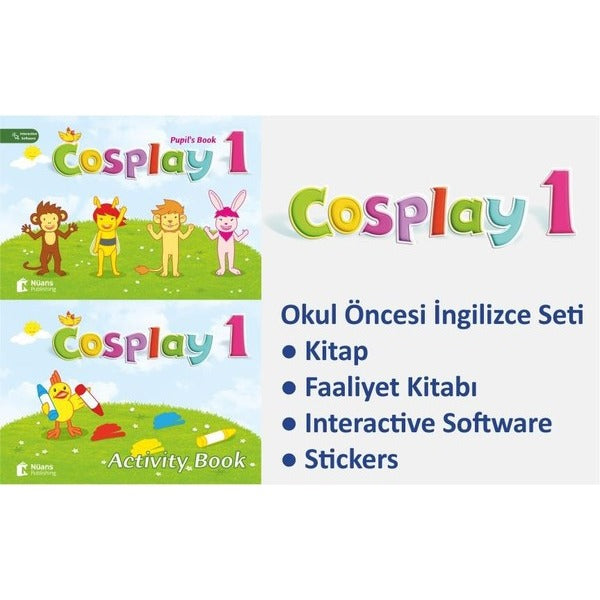Cosplay 1-Okul Öncesi İngilizce Eğitim Seti | Nüans (İnce Kapak)
