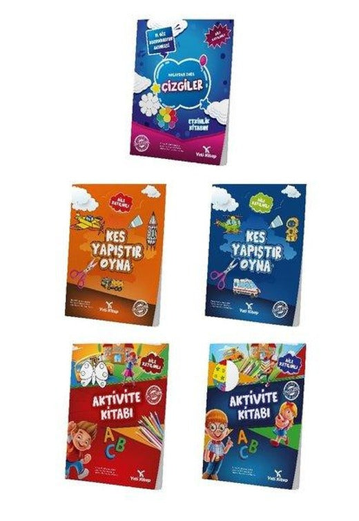 5-7 Yaş Okul Öncesi Aktivite Seti - 5 Kitap Takım | Yeti Kitap (İnce Kapak)