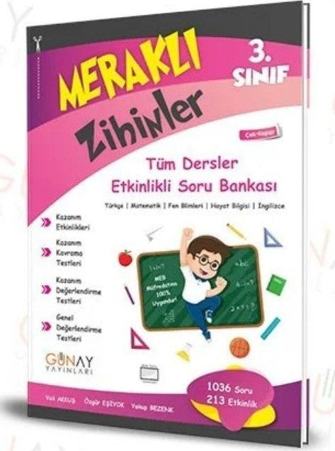 3.Sınıf Meraklı Zihinler Tüm Dersler Etkinlikli Soru Bankası Günay Yayınları kitap kapağı