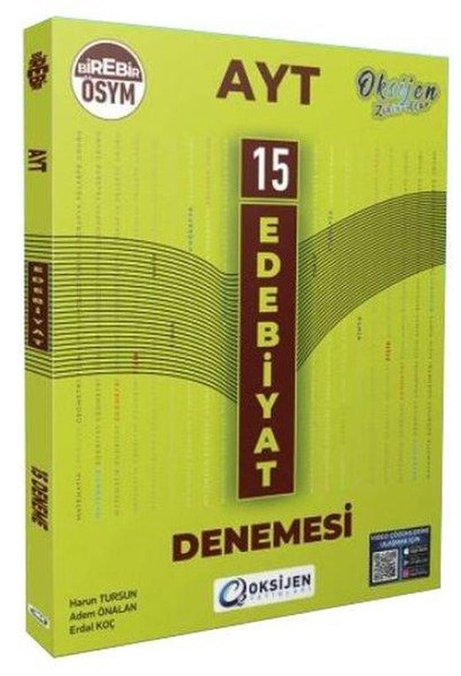 AYT Edebiyat 15 Branş Denemesi | Oksijen Yayınları - Eğitim (İnce Kapak)