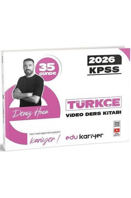 Deniz Hoca KPSS 35 Günde Türkçe Video Ders Kitabı | Edu Kariyer (İnce Kapak)
