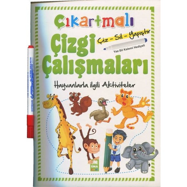 Hayvanlarla İlgili Aktiviteler - Çıkartmalı Çizgi Çalışmaları