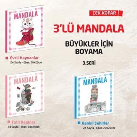 NTT - 3 lü Mandala Boyama Seti 3. Seri | Note The Time (Ciltsiz)
