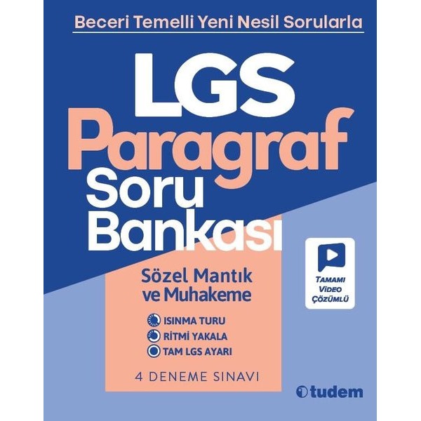LGS Paragraf Soru Bankası | Tudem Yayınları - Ders Kitapları (İnce Kapak)