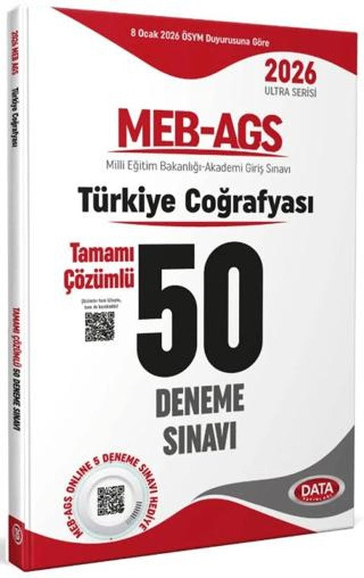 2026 MEB-AGS Türkiye Coğrafyası Tamamı Çözümlü 50 Deneme Sınavı | Data Yayınları (Ciltsiz)