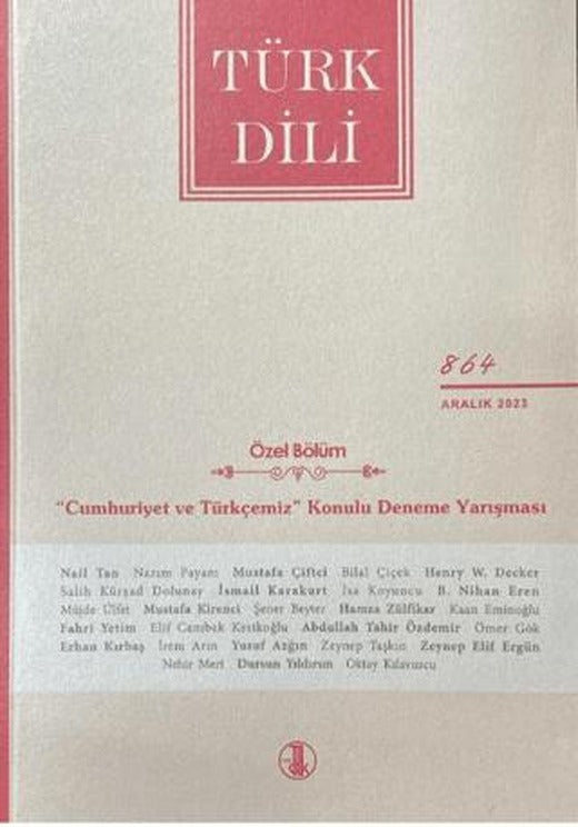Türk Dili Dergisi Sayı: 864 Aralık 2023 | Türk Dil Kurumu Yayınları (Ciltsiz)