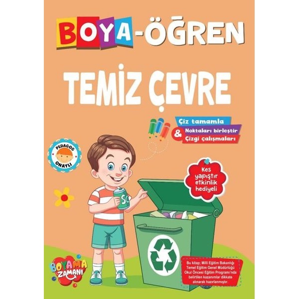 Boya Öğren – Temiz Çevre | Boyama Zamanı (Ciltsiz)