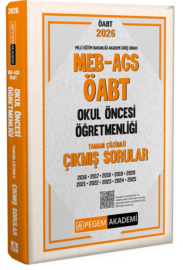2026 MEB AGS ÖABT Okul Öncesi Öğretmenliği Tamamı Çözümlü Çıkmış Sorular | Pegem Akademi Yayıncılık (İnce Kapak)