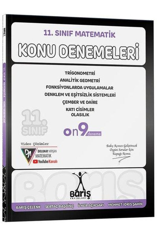 11. Sınıf Matematik Konu Denemeleri | Barış Yayınları-Eğitim (İnce Kapak)