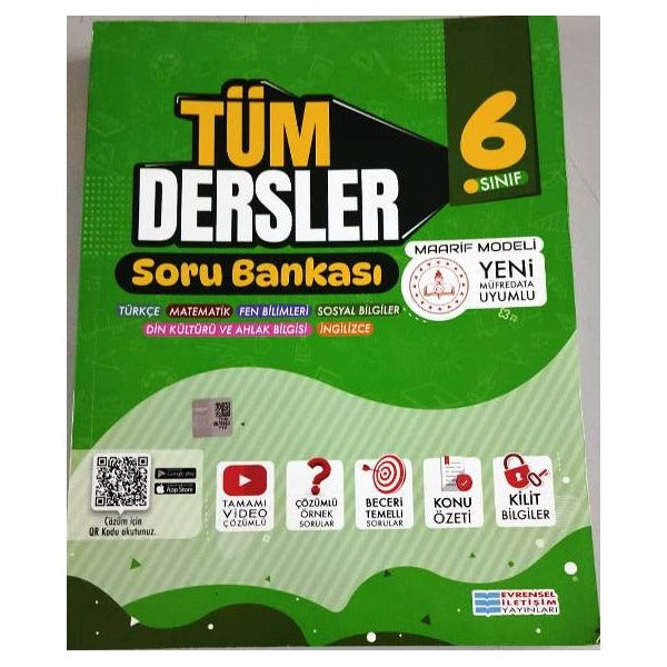 6. Sınıf Tüm Dersler Soru Bankası | Evrensel İletişim Yayınları (İnce Kapak)