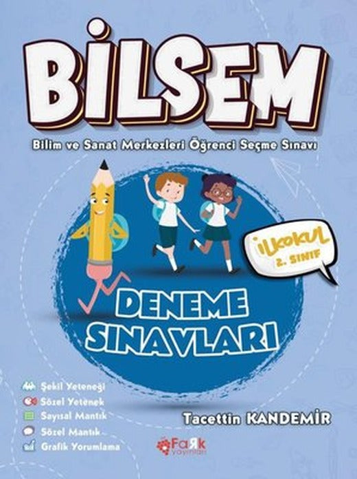 Bilsem İlkokul 2. Sınıf Deneme Sınavları - Bilim ve Sanat Merkezleri Öğrenci Seçme Sınavı | Fark Yayınları (İnce Kapak)