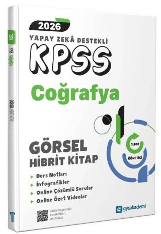 2026 KPSS Yapay Zeka Destekli Coğrafya Görsel Hibrit Kitap | gysakademi (Ciltsiz)  - Resim 1