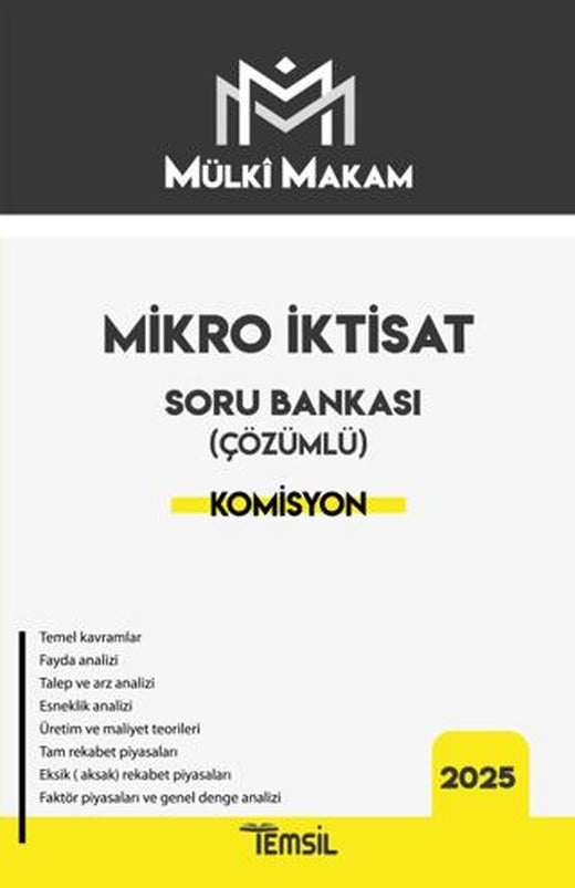Mülki Makam Mikro İktisat Soru Bankası | Temsil Kitap (Ciltsiz)