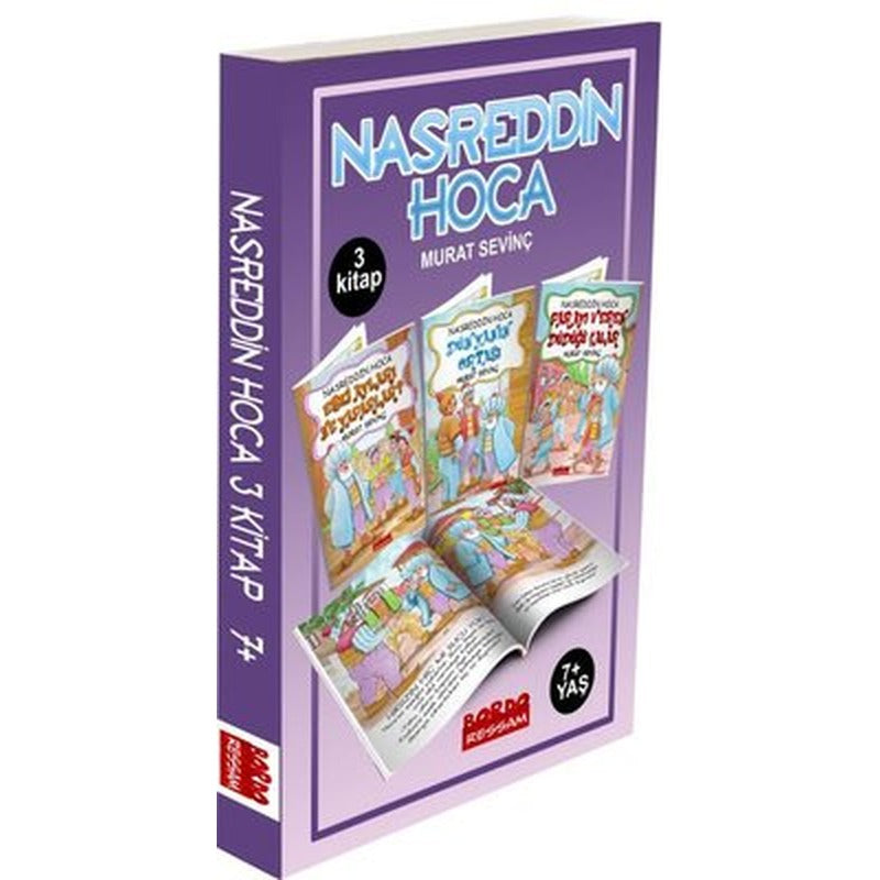 Nasrettin Hoca Hikaye Seti - 3 Kitap Takım 7+ Yaş 1. ve 2.Sınıflara Renkli Resimli | Bordo Ressam (İnce Kapak)