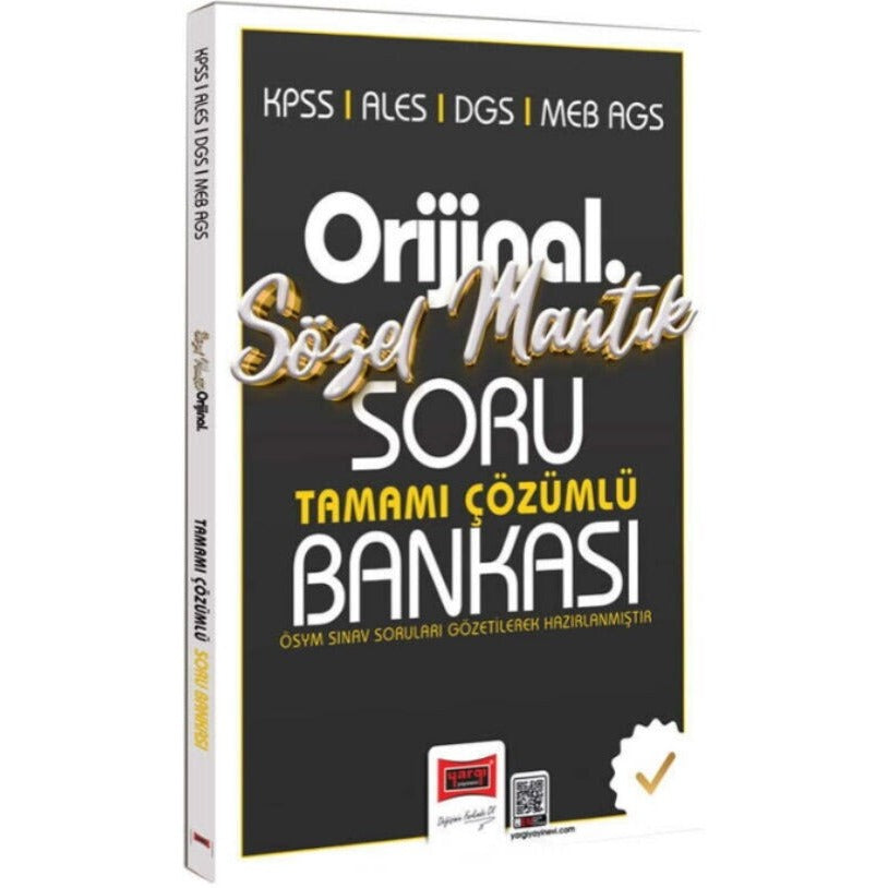 KPSS ALES DGS MEB-AGS Orijinal Sözel Mantık Tamamı Çözümlü Soru Bankası
