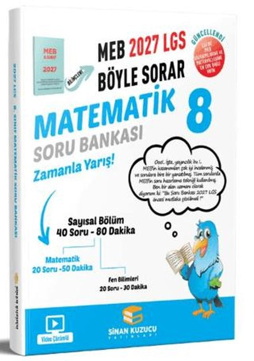 2027 8. Sınıf LGS Matematik Soru Bankası | Sinan Kuzucu Yayınları (Ciltsiz)