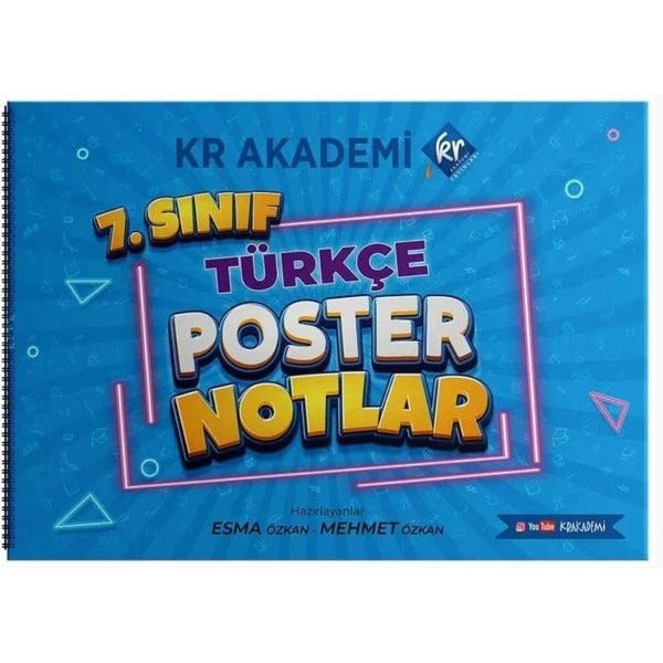 7.Sınıf Türkçe Poster Notlar | KR Akademi (İnce Kapak)