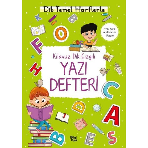 Kılavuz Dik Çizgili Yazı Defteri - Küçük Boy - Dik Temel Harflerle | Bilgi Park Yayınları (İnce Kapak)
