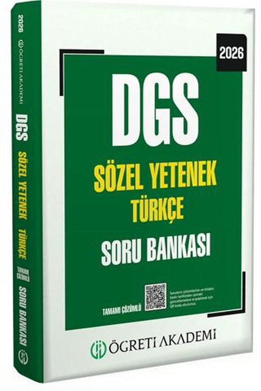 2026 DGS Sözel Yetenek Türkçe Tamamı Çözümlü Soru Bankası | Öğreti Akademi (Ciltsiz)