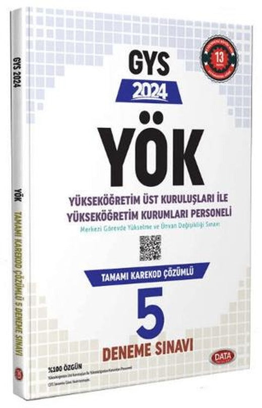2024 YÖK Üst Kuruluşları ile YÖK Personeli GYS 5 Deneme Sınavı - Karekod Çözümlü | Data Yayınları (Ciltsiz)