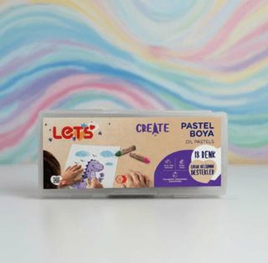 Let's Pastel Boya 18 Renk Plastik Çantalı | Lets