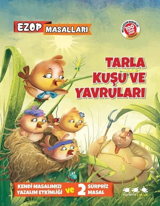 Ezop Masalları-Tarla Kuşu ve Yavruları | Caretta Çocuk (İnce Kapak)