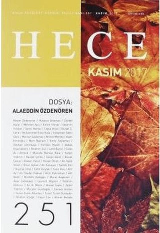 Hece Aylık Edebiyat Dergisi Sayı: 251 - Kasım 2017 | Hece Dergisi (Ciltsiz)