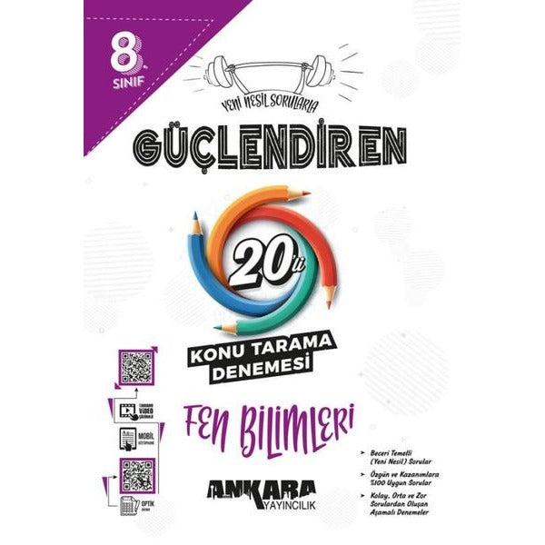 8. Sınıf  Fen Bilimleri Güçlendiren 20'li Konu Tarama Denemesi | Ankara Yayıncılık (İnce Kapak)