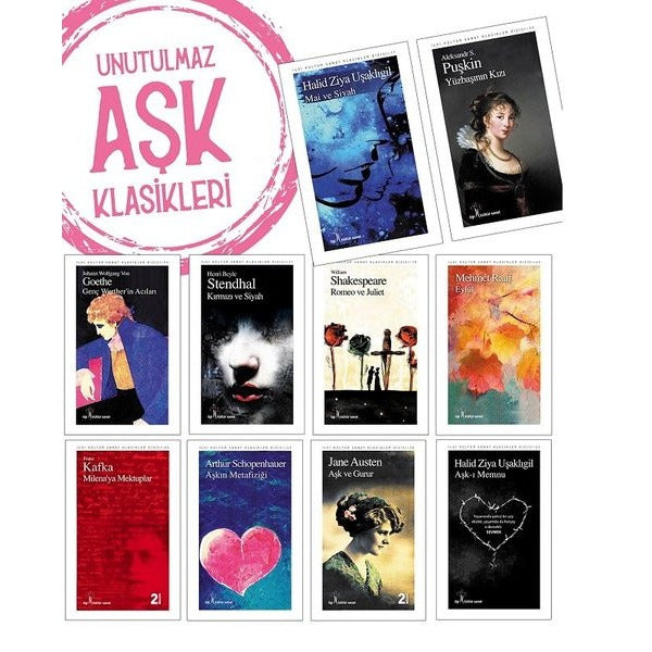 Unutulmaz Aşk Klasikleri Seti - 10 Kitap Takım | İlgi Kültür Sanat Yayınları (İnce Kapak)