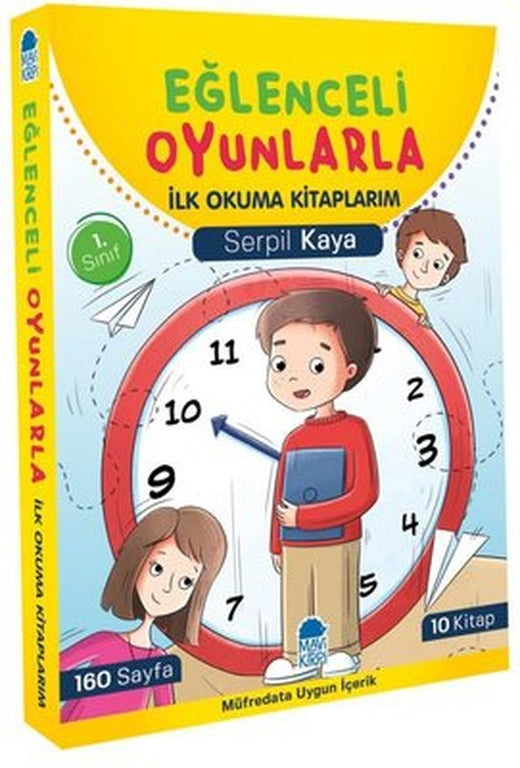 Eğlenceli Oyunlarla İlk Okuma Kitaplarım Seti - 10 Kitap Takım | Mavi Kirpi (İnce Kapak)