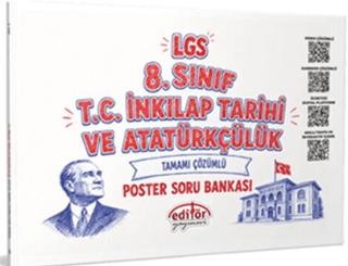 LGS 8. Sınıf T.C. İnkılap Tarihi ve Atatürkçülük Poster Soru Bankası | Editör Yayınevi (Ciltsiz)  - Resim 1