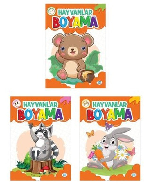 Hayvanlar Boyama Seti - 3 Kitap Takım | Dokuz Yayınları