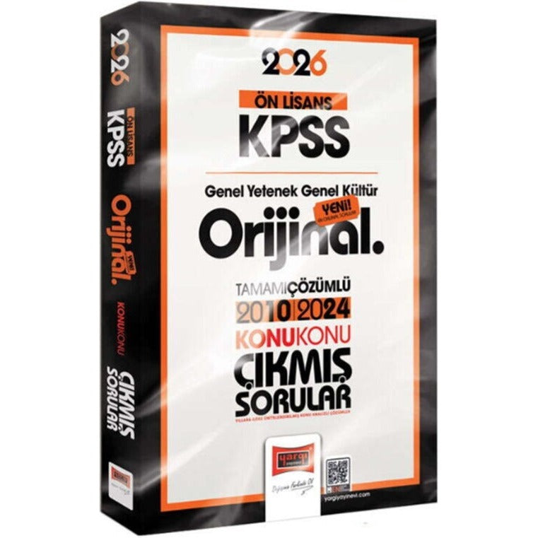 2026 KPSS Ön Lisans GK - GY Orijinal 2010 - 2024 Konu Konu Çıkmış Sorular | Yargı Yayınları (İnce Kapak)