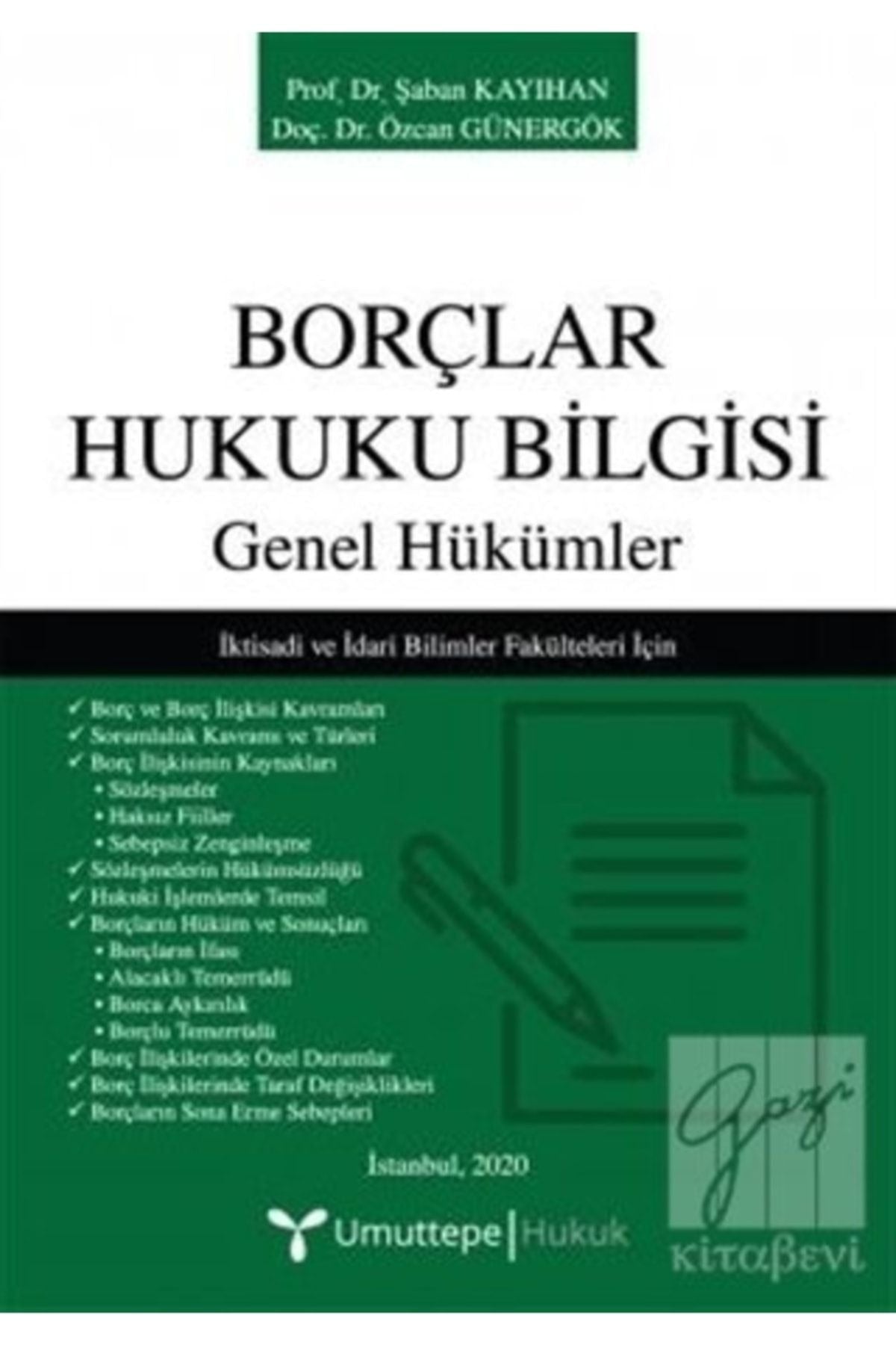 Borçlar Hukuku Bilgisi - Genel Hükümler | Umuttepe Yayınları (Ciltsiz)