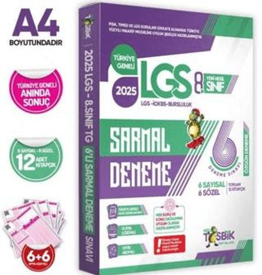 2025 8. Sınıf Yeni Sistem LGS İlk Dönem Konularını Kapsayan SARMAL 6lı Deneme Paketi Dijital Çözümlü