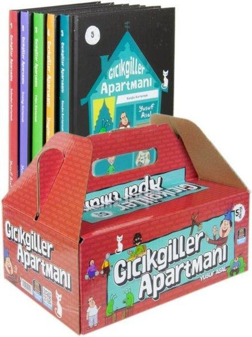 Gıcıkgiller Apartmanı Serisi Seti - 5 Kitap Takım- Kutulu | Mercan Okul (İnce Kapak)