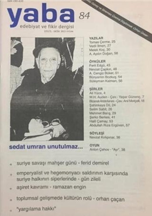 Yaba Edebiyat Dergisi Sayı: 84 | Yaba Dergisi Yayınları (Ciltsiz)