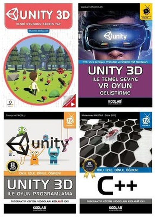 Unity 3D Eğitim Seti - 4 Kitap Takım | Kodlab (İnce Kapak)