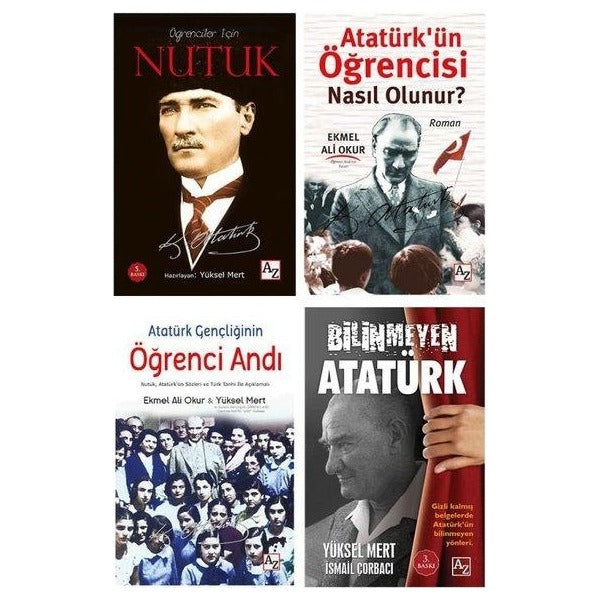 Öğrenciler İçin Atatürk Seti - 4 Kitap Takım | Az Kitap (İnce Kapak)