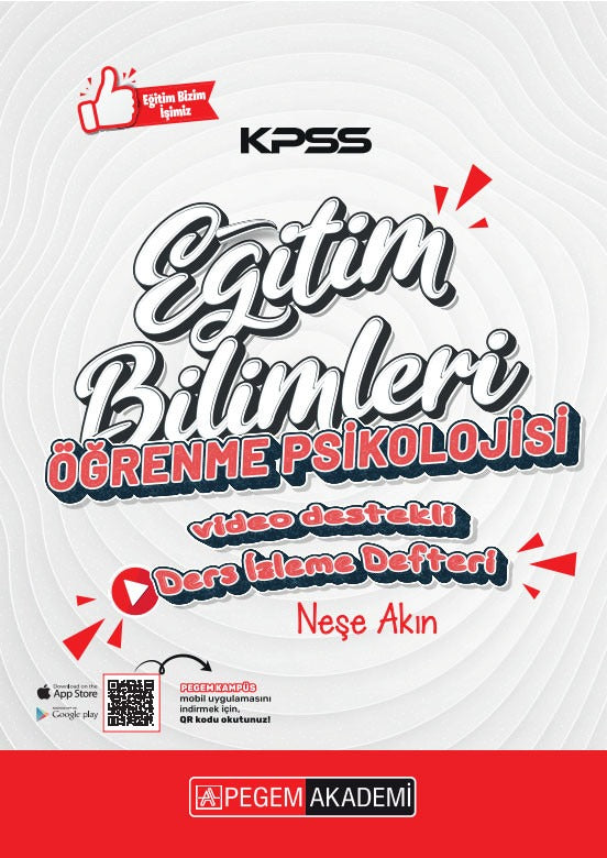 KPSS Eğitim Bilimleri Öğrenme Psikoloji Ders İzleme Defteri